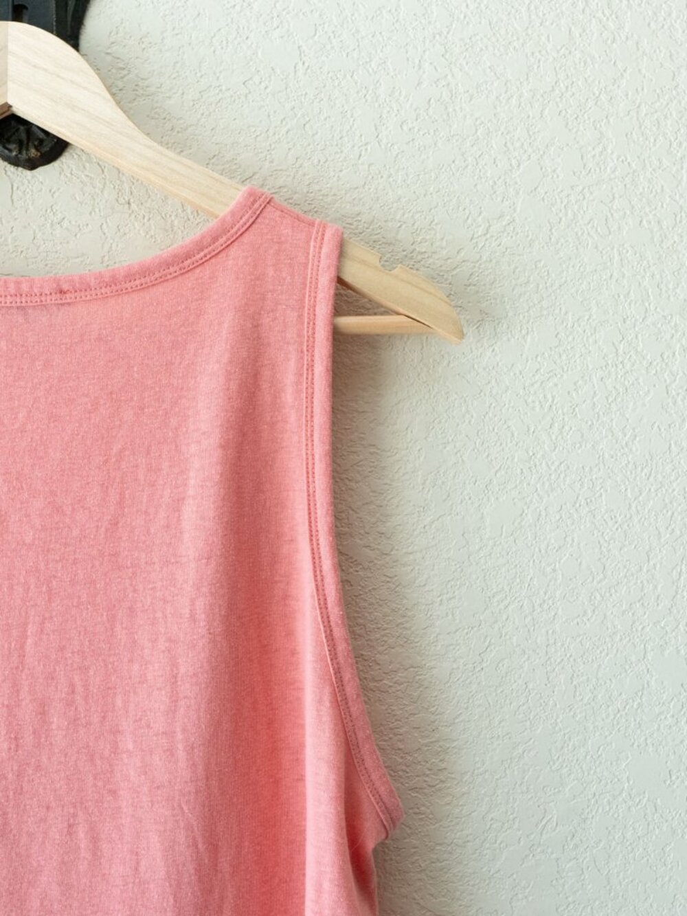 J Crew Womens L Coral Pink Twist Front Tank Top Slub Knit Sleeveless Relaxed - Picture 12 of 14